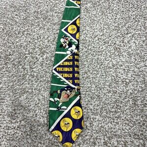Vintage Minnesota Vikings Tie Men One Size Multi NFL Football Looney Tunes 90s
